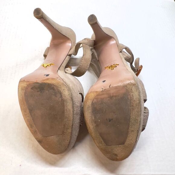 Prada Cream Stiletto Platform Heels 40.5 10.5 - Picture 11 of 12